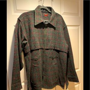 COPY - Johnson Brothers hunting coat in rare gray/green/red plaid. Slightly wor…